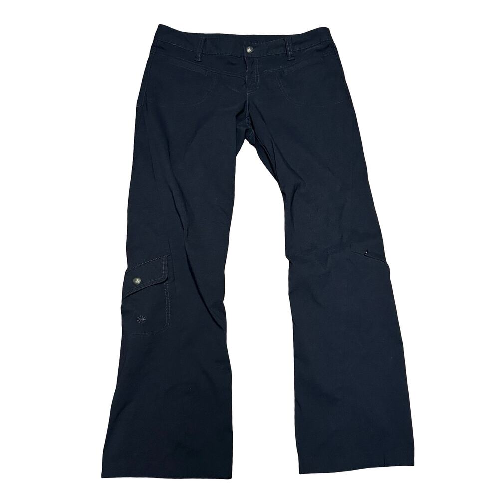 Athleta Low Rise Dipper Bootcut Cargo Pants Women 8 Black Utility Hiking Outdoor